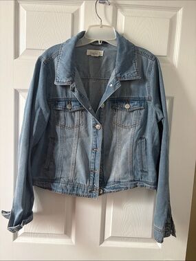 Ci Sono Light Blue Denim Jacket with Button Front